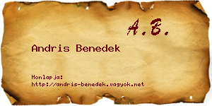 Andris Benedek névjegykártya